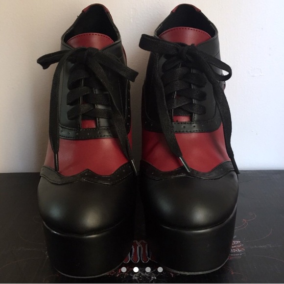Dolls Kill Current Mood Size 7 Red ‘N Black heels! - Picture 2 of 4
